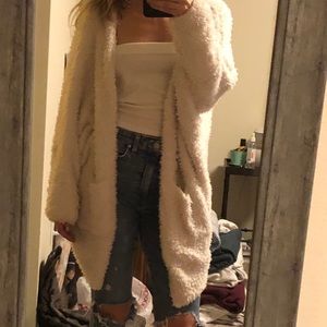 Fuzzy white sweater